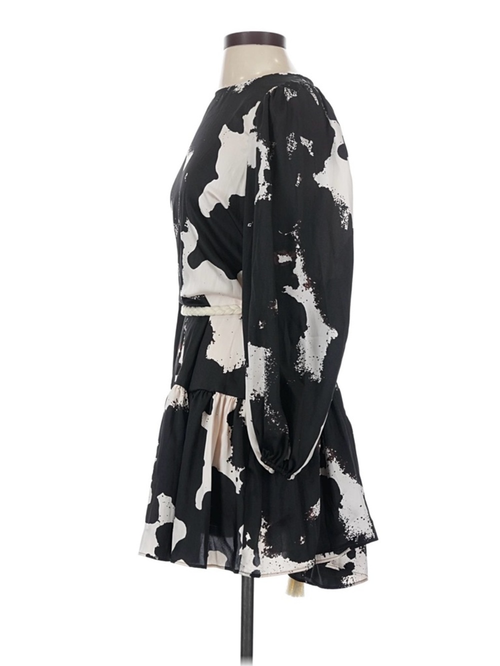 NWT! Alexis x Target Long Sleeve Abstract Print Rope Belt Dress. Size Small. - Picture 9 of 16
